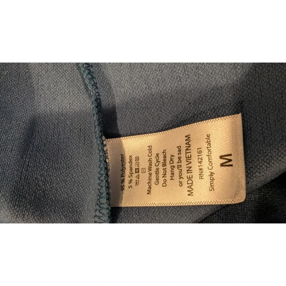 LuLaRoe Cassie Skirt Sz M Teal Navy Blue Color Block Pencil Stretchy Mod‎ Office
